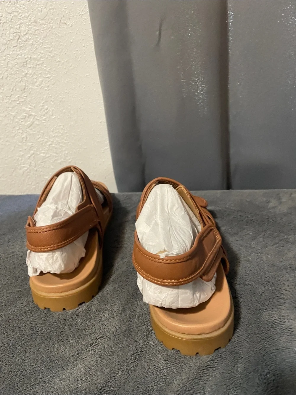 Vionic Brown Leather Double-Strap Adjustable Sandals NWOT